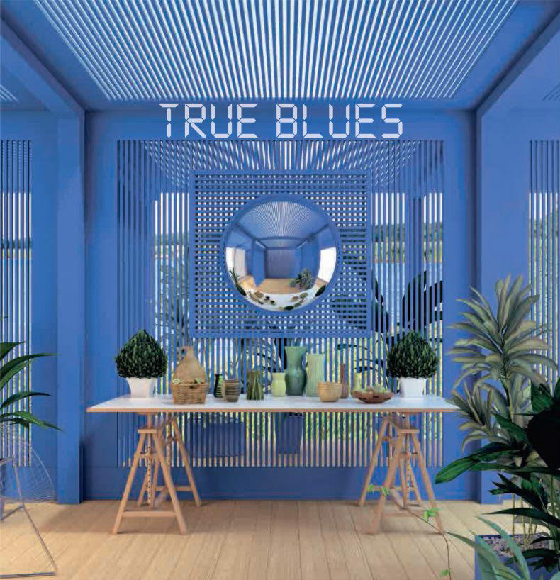 Cerahkah area patio dengan warna cat rumah minimalis biru / Nippon Paint